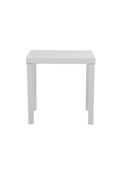 Mesa Auxiliar Exterior BELFORT 50x50 cm, Aluminio / Blanco - Brafab