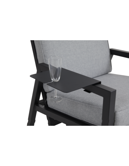 Mesa Bandeja Exterior BELFORT 30x23 cm, Aluminio / Negro - Brafab