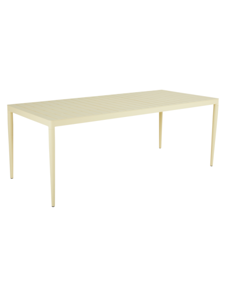 Mesa Exterior BIGBY 195x90 cm de Comedor, Aluminio / Amarillo Limón - Brafab