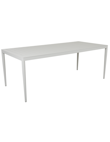 Mesa Exterior BIGBY 195x90 cm de Comedor, Aluminio / Gris Claro - Brafab