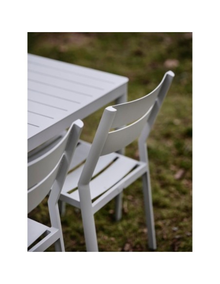 Mesa Exterior BIGBY 195x90 cm de Comedor, Aluminio / Gris Claro - Brafab