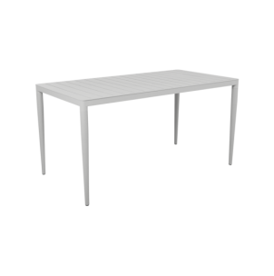 Mesa Exterior BIGBY 144x76 cm de Comedor, Aluminio / Gris...