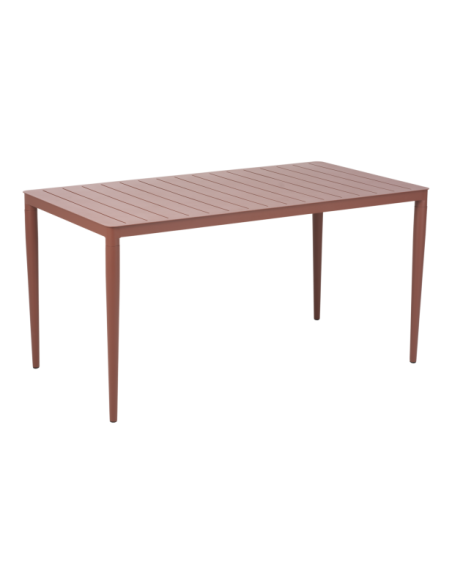 Mesa Exterior BIGBY 144x76 cm de Comedor, Aluminio / Rojo Zin - Brafab