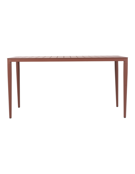 Mesa Exterior BIGBY 144x76 cm de Comedor, Aluminio / Rojo Zin - Brafab