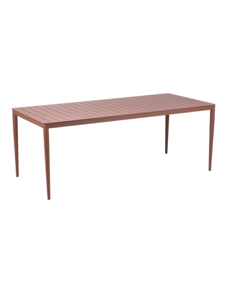 Mesa Exterior BIGBY 195x90 cm de Comedor, Aluminio / Rojo Zin - Brafab
