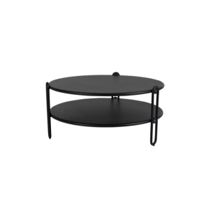 Mesa de Centro Exterior BLIXT Ø85 cm, Aluminio / Negro -...