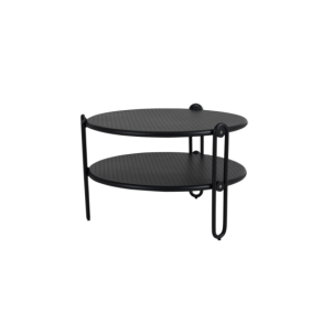 Mesa de Centro Exterior BLIXT Ø65 cm, Aluminio / Negro -...