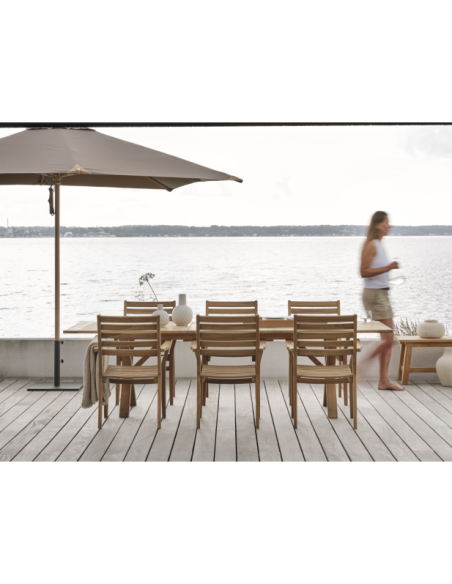 Mesa Extensible Exterior BRUTUS 200/265x100 cm de Comedor, Madera de Teca Natural - Brafab