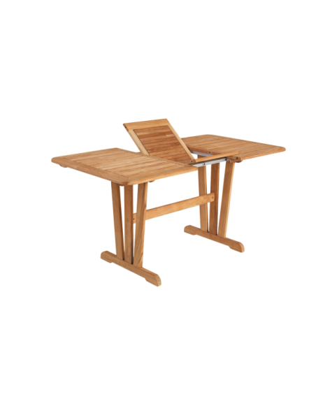 Mesa Extensible Exterior CORNELIA 110/150x80 cm de Comedor, Madera de Teca Natural - Brafab