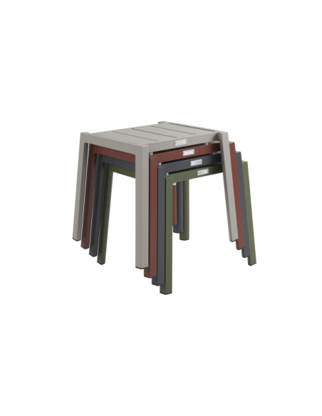 Mesa Auxiliar Exterior DELIA 45x40 cm, Aluminio / Caqui - Brafab