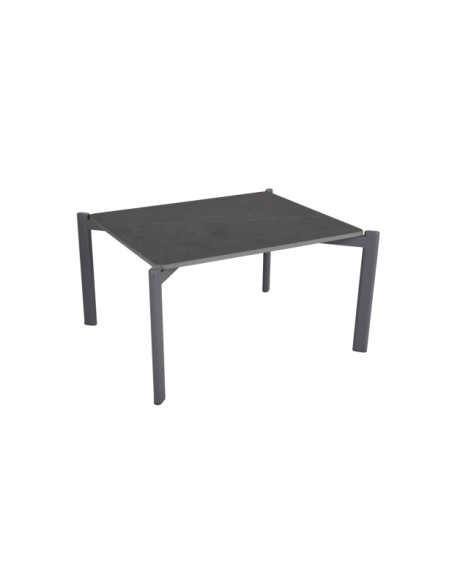 Mesa de Centro Exterior HALLAVARA 56x66 cm, Acero Inox, Piedra compuesta / Antracita / Gris - Brafab
