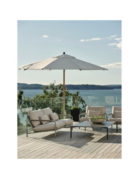 Mesa de Centro Exterior HALLAVARA 56x66 cm, Acero Inox, Piedra compuesta / Verde Empolvado / Gris - Brafab