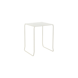 Mesa Bistró Exterior HARU 54x54 cm, Acero / Blanco Perla...