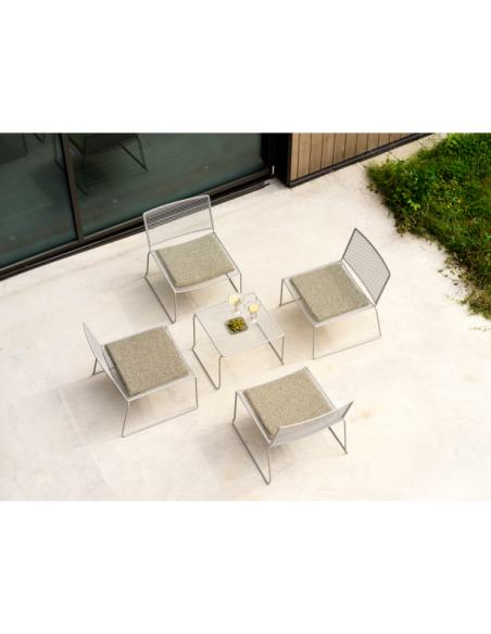 Mesa Auxiliar Exterior HARU 54x54 cm, Acero / Gris Pizarra - Brafab