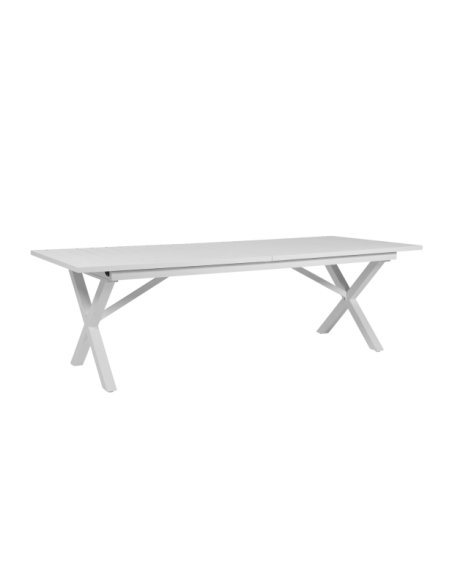 Mesa Extensible Exterior HILLMOND 240/310x100 cm de Comedor, Aluminio Blanco - Brafab