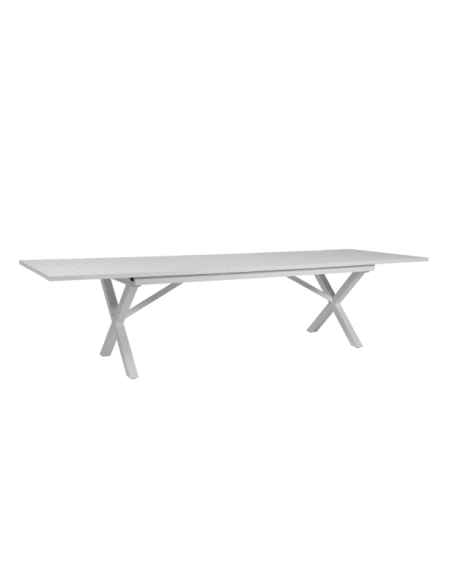 Mesa Extensible Exterior HILLMOND 240/310x100 cm de Comedor, Aluminio Blanco - Brafab