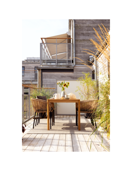 Mesa Exterior JOE 140x80 cm de Comedor, Madera de Teca FSC / Natural - Brafab