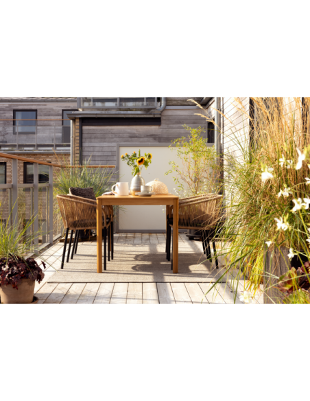 Mesa Exterior JOE 140x80 cm de Comedor, Madera de Teca FSC / Natural - Brafab