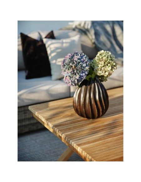 Mesa de Centro Exterior JULITA 90x90 cm, Madera de Teca / Natural - Brafab