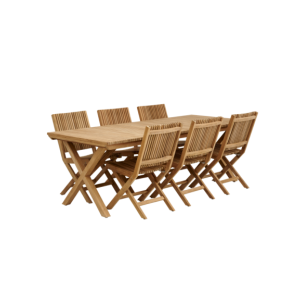 Mesa Exterior JULITA 220x90 cm de Comedor, Madera de Teca... 2