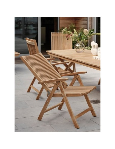 Mesa Exterior JULITA 220x90 cm de Comedor, Madera de Teca / Natural - Brafab