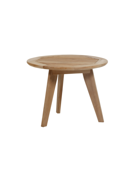 Mesa de Centro Exterior KASTOS Ø60 cm, Madera de Teca / Natural - Brafab