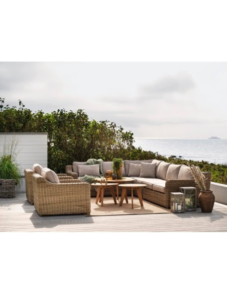 Mesa de Centro Exterior KASTOS Ø60 cm, Madera de Teca / Natural - Brafab