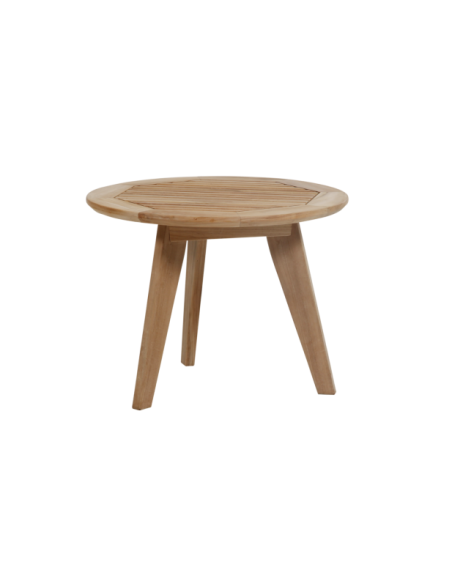 Mesa de Centro Exterior KASTOS Ø60 cm, Madera de Teca / Natural - Brafab