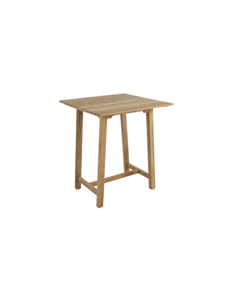 Mesa de Bar Exterior KEROS 80x80 cm, Madera de Teca / Natural - Brafab