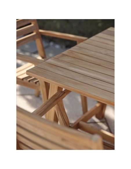 Mesa Exterior KEROS 220x100 cm de Comedor, Madera de Teca / Natural - Brafab