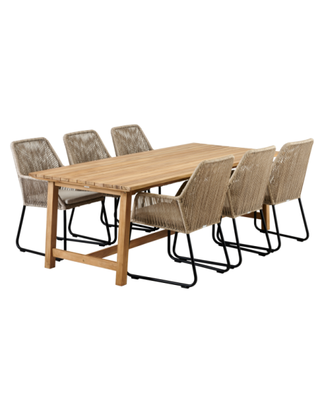 Mesa Exterior KEROS 220x100 cm de Comedor, Madera de Teca / Natural - Brafab
