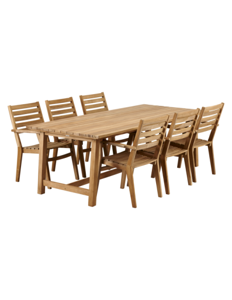 Mesa Exterior KEROS 220x100 cm de Comedor, Madera de Teca / Natural - Brafab