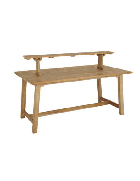 Mesa Exterior KEROS 160x90 cm de Comedor, Madera de Teca / Natural - Brafab