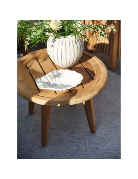 Mesa Auxiliar Exterior LILJA Ø50 cm, Madera de Teca / Natural - Brafab