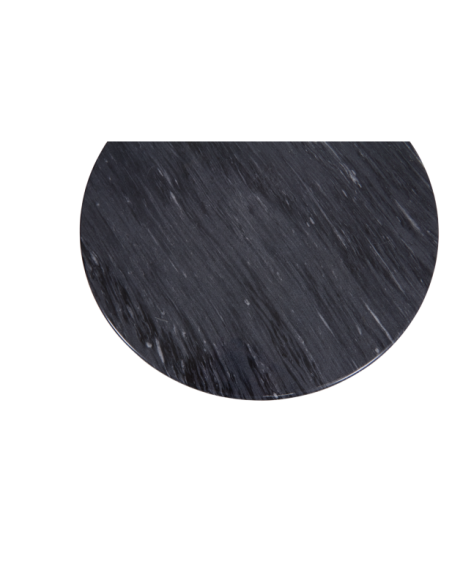 Mesa Bistró Redonda Exterior LOIRE Ø60 cm, Hierro fundido, Mármol / Gris / Negro - Brafab