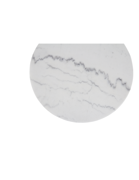 Mesa Bistró Redonda Exterior LOIRE Ø60 cm, Hierro fundido, Mármol / Blanco / Negro - Brafab