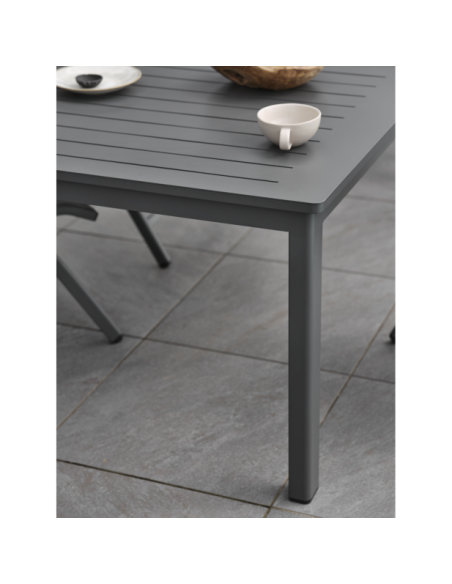 Mesa Extensible Exterior LOMMA 194/312x100 cm de Comedor, Aluminio Antracita - Brafab