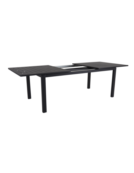 Mesa Extensible Exterior LOMMA 194/312x100 cm de Comedor, Aluminio Negro - Brafab