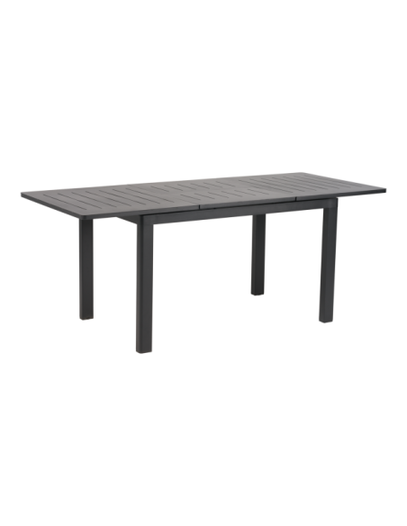 Mesa Extensible Exterior LOMMA SMALL 132/192x80 cm de Comedor, Aluminio Negro - Brafab