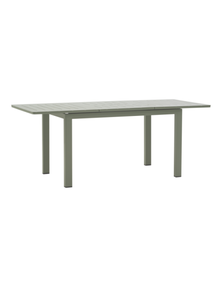Mesa Extensible Exterior LOMMA SMALL 132/192x80 cm de Comedor, Aluminio Verde  - Brafab