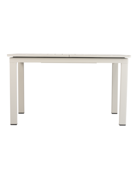 Mesa Extensible Exterior LOMMA SMALL 132/192x80 cm de Comedor, Aluminio Gris Claro - Brafab