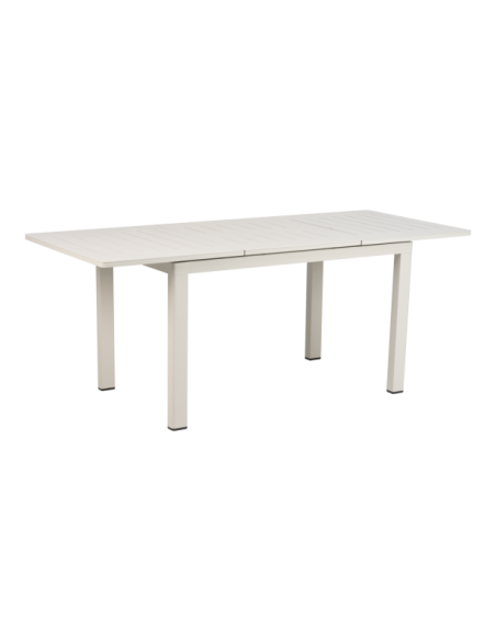 Mesa Extensible Exterior LOMMA SMALL 132/192x80 cm de Comedor, Aluminio Gris Claro - Brafab