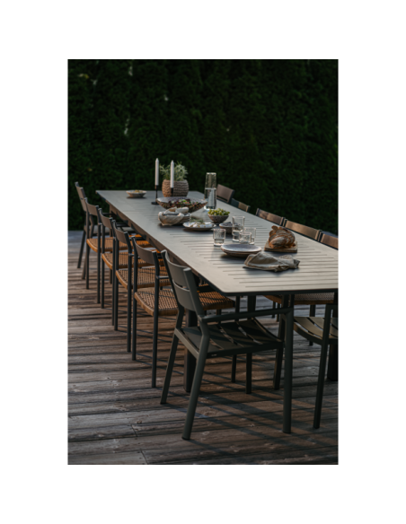 Mesa Extensible Exterior LOMMA XL 260/380x100 cm de Comedor, Aluminio Antracita - Brafab