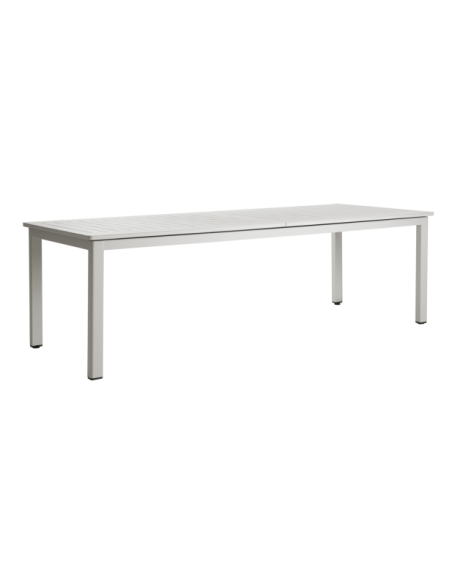 Mesa Extensible Exterior LOMMA XL 260/380x100 cm de Comedor, Aluminio Gris Claro - Brafab