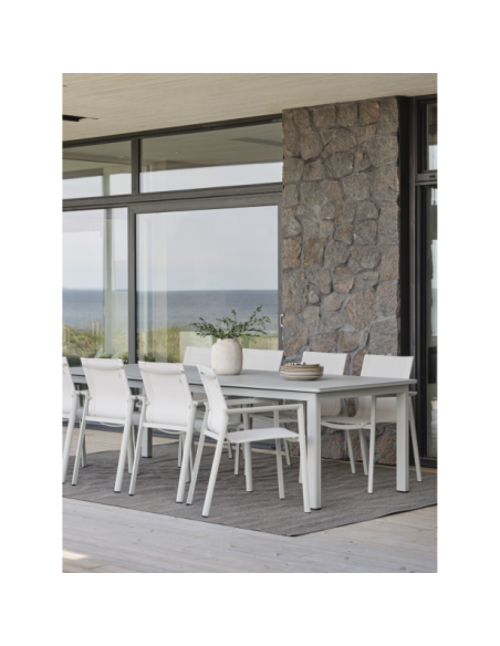 Mesa Extensible Exterior LOMMA XL 260/380x100 cm de Comedor, Aluminio Gris Claro - Brafab