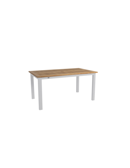 Mesa Extensible Exterior LYON 152/210x92 cm de Comedor, Aluminio, Teca / Gris Claro / Natural - Brafab