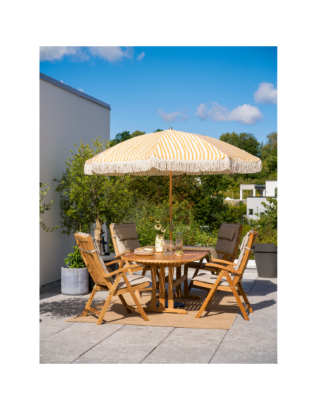 Mesa Extensible Exterior MELBOURNE 190/240x100 cm de Comedor, Madera de Teca Natural - Brafab