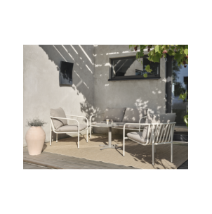 Mesa de Centro Exterior MILL Ø75 cm, Aluminio / Caqui -... 2