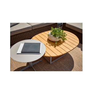 Mesa de Centro Exterior MILL Ø60 cm, Aluminio / Caqui -... 2