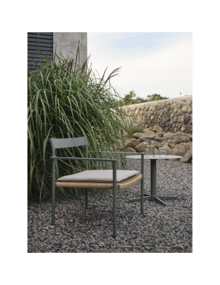 Mesa de Centro Exterior MILL Ø75 cm, Aluminio / Verde Nórdico - Brafab